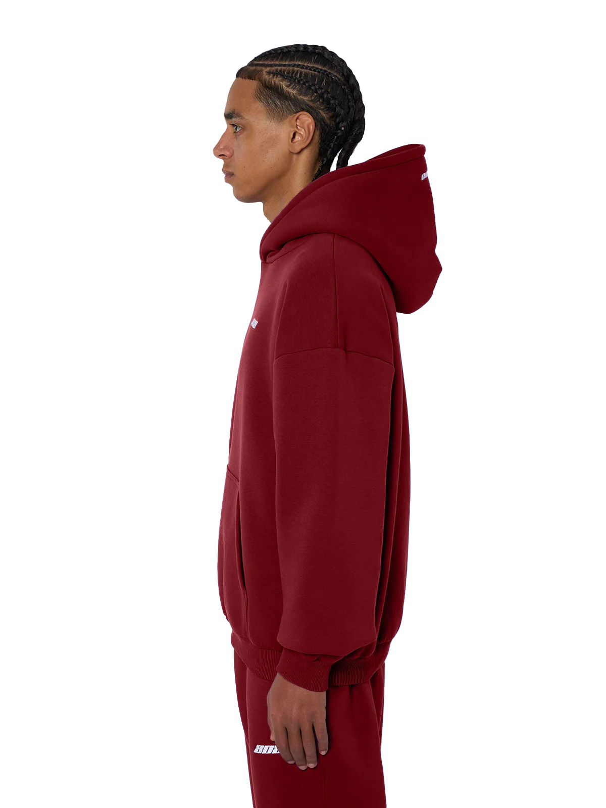 Basic Hoodie Wine Red - Image 4